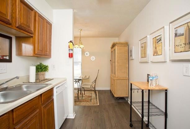 Kitchen featuring dark hardwood / wood-style floor