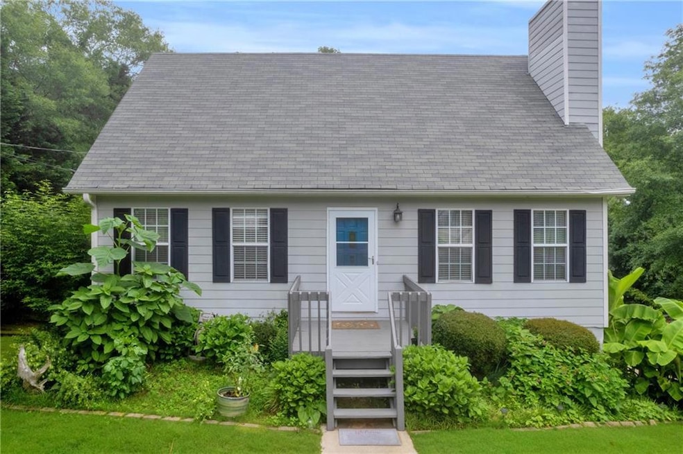 Cape cod house with a chimney