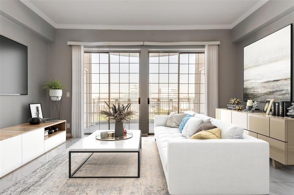 Virtually staged living room