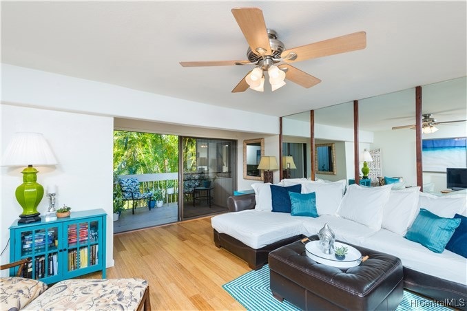 Main living area with peaceful lanai