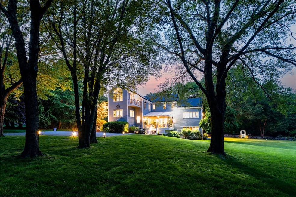 Evening twilight photo of front of house