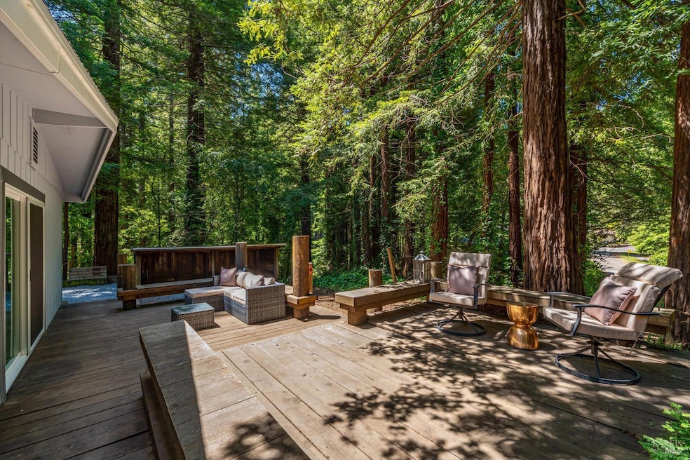 Tranquil setting under the trees.