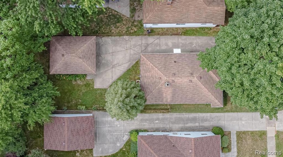 Areial view of home and lot