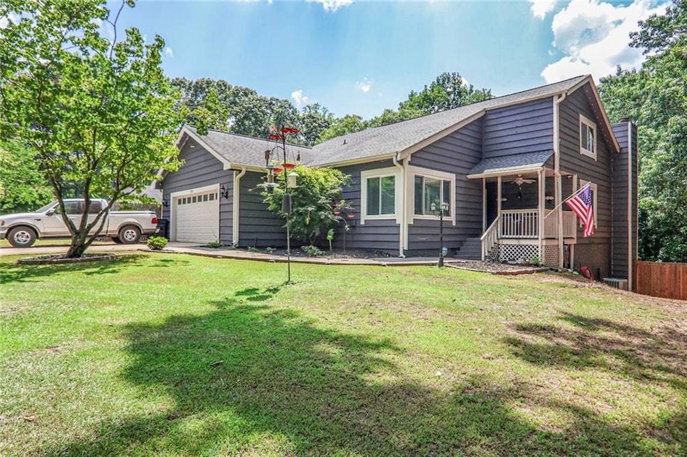 View of front of home with an attached garage