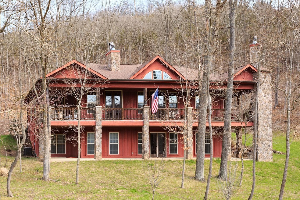 2 story from the front, ranch style from the back.
