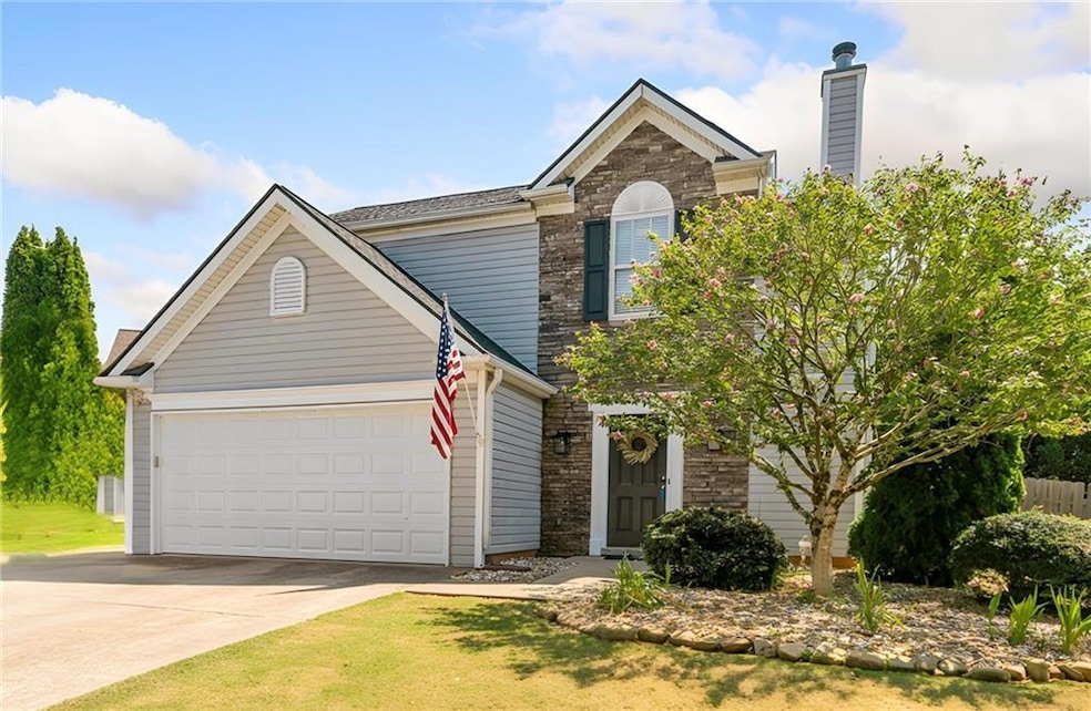 Front facade with a garage