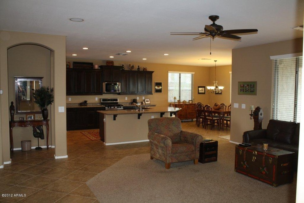 Living room, kitchen, dining