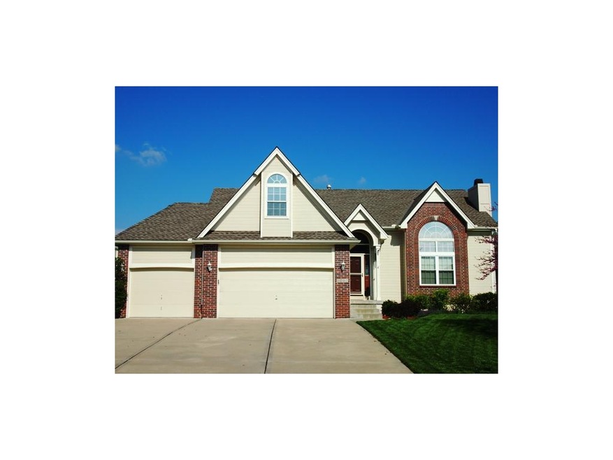 Front of Home with Three Car Garage.