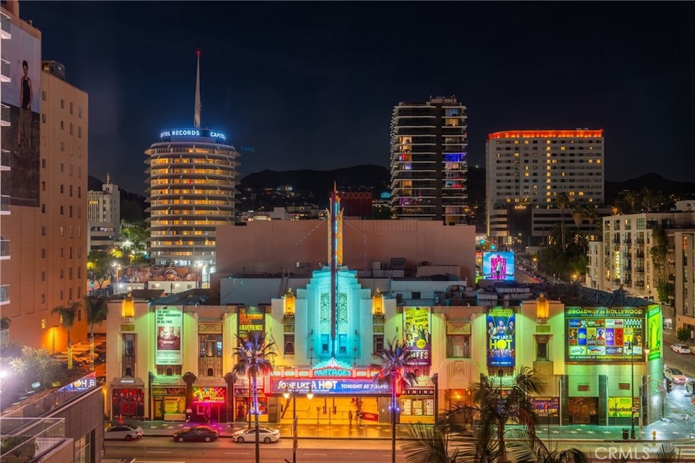 Night View from Balcony overlooking Pantages Theatre, Capital Records Building