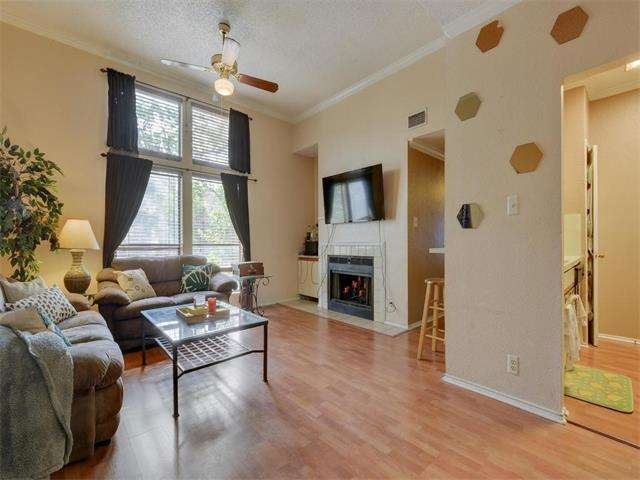 Light and bright living area with lots of windows.