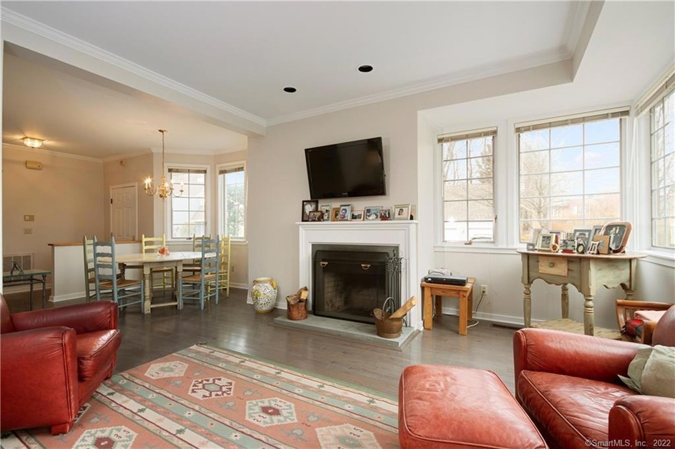 family room overlooking dining area