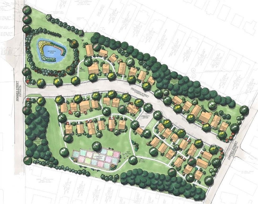 Rendering of city-approved 40-home community plan