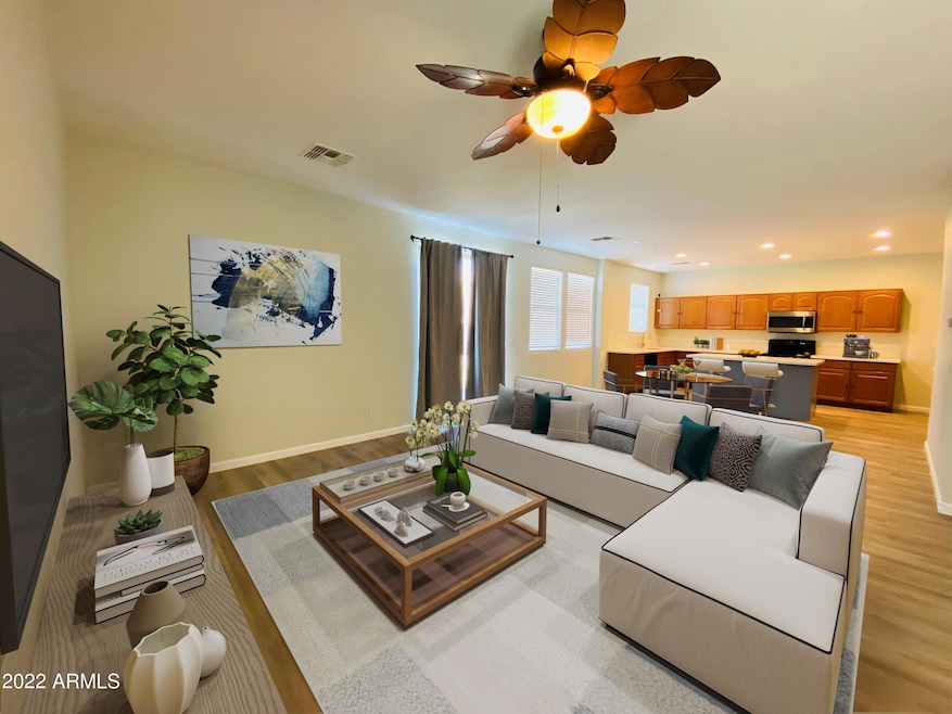 family room Virtually staged