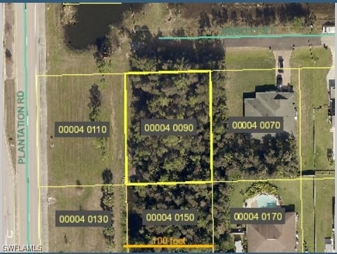 Aerial map of property and surrounding area