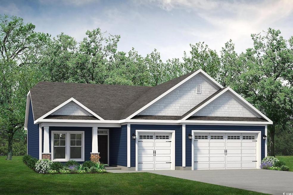 Craftsman inspired home featuring an attached gara
