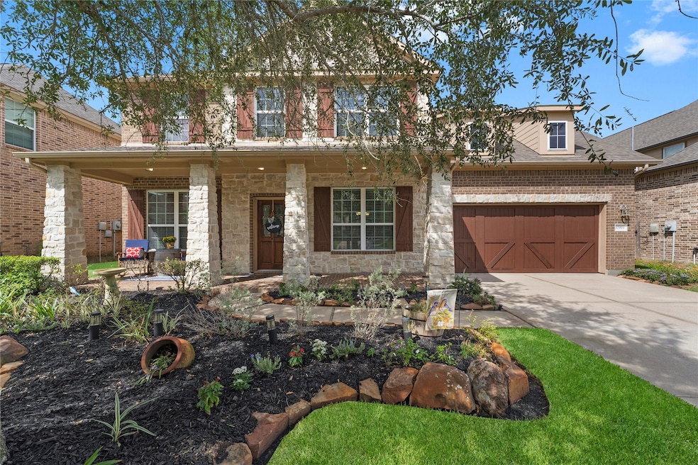 Introducing 17919 Kathywood Drive, located in the gated community of Treeline. This beautiful home features an upgraded full brick and stone exterior, and a charming front porch. The curb appeal is further enhanced by the professionally landscaped front yard, complete with a state-of-the-art sprinkler system for effortless maintenance. *all exterior photos taken before the recent freeze*