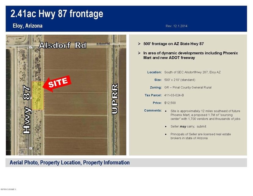 S SEC Hwy 87 Alsdorf -- S, Eloy, AZ 85131 - photo 1