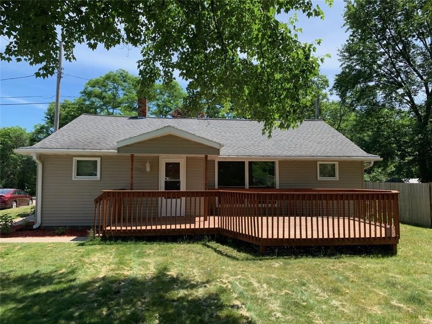 Princeton Street side.  Large deck to front door.