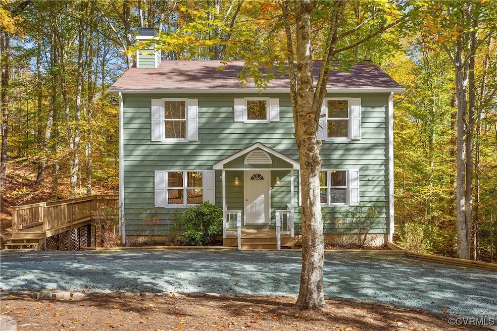 View of front facade featuring a deck