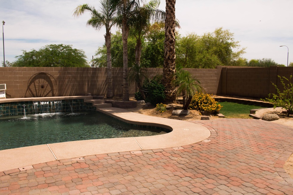 Backyard pool and grass