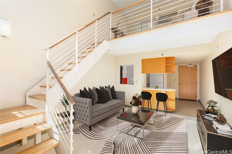 Main living area.  Photo has been virtually staged