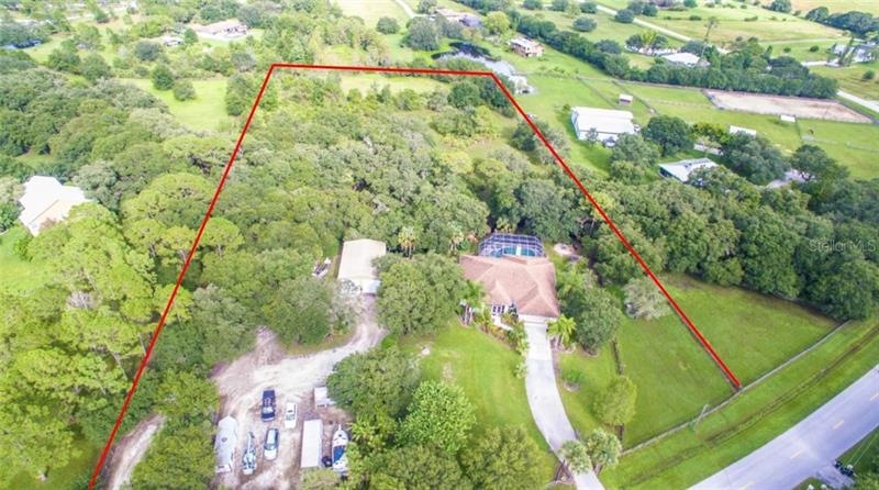 Approximate property lines for this 5-acre parcel.