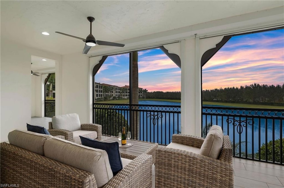 Lanai featuring a water view, recessed lighting, a