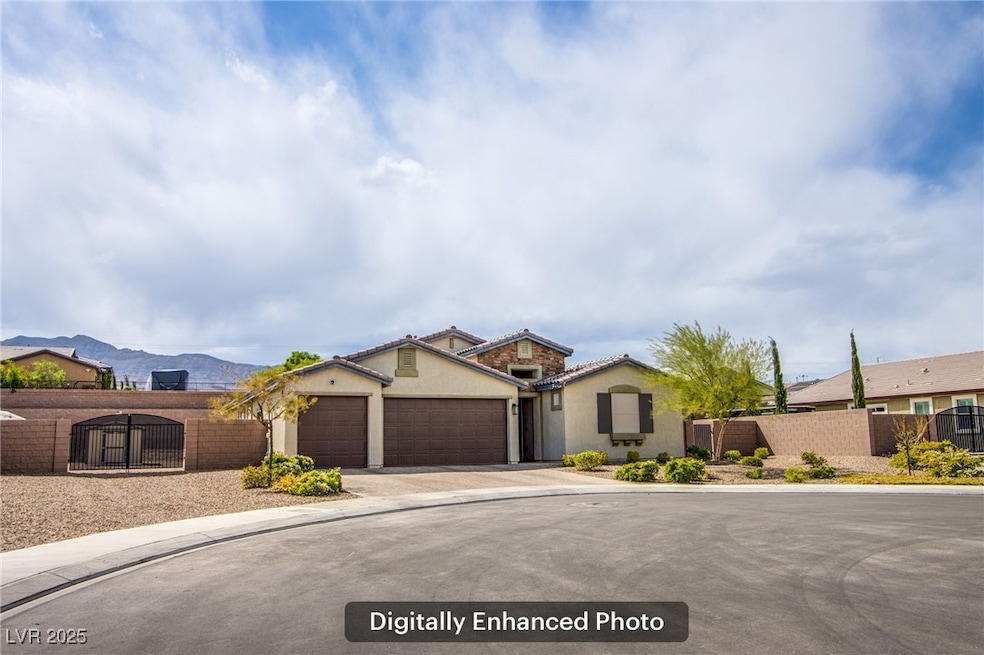 The home is gracefully situated at the end of a se