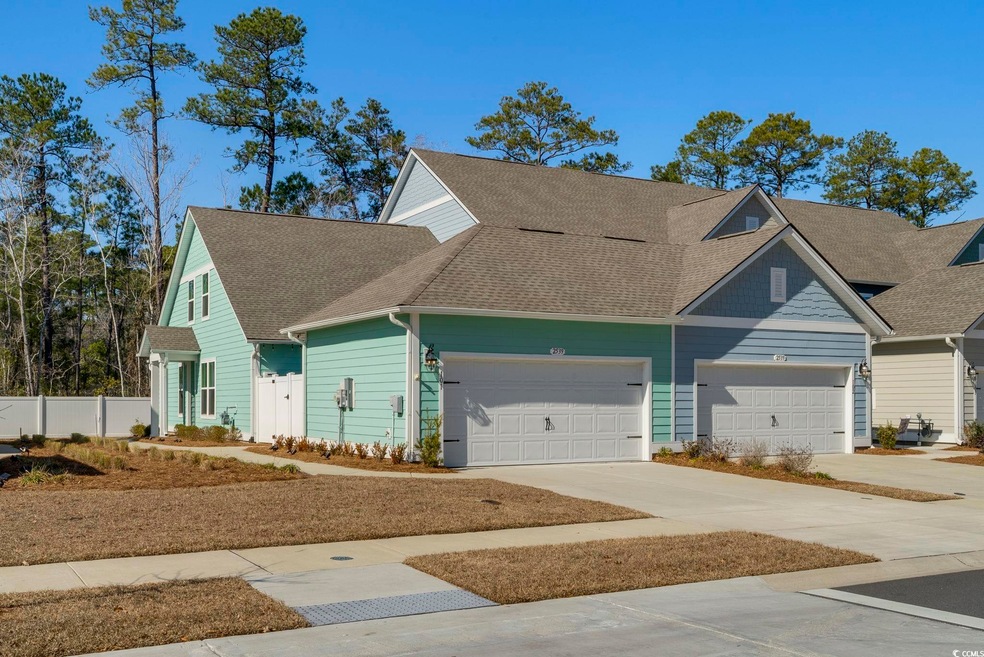 View of front of home with a garage