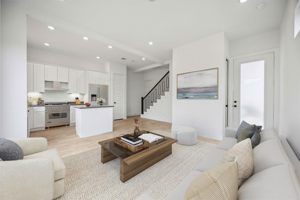 1st floor living area open to the kitchen