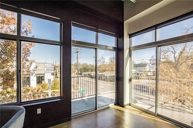 Balcony with 2 sliding doors and huge windows