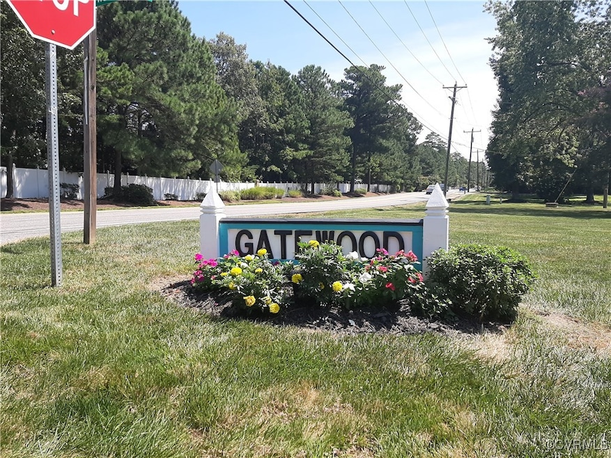 Community sign with a lawn