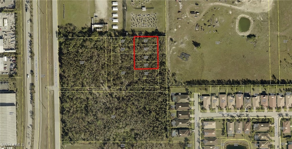 Aerial map of property and surrounding area with p
