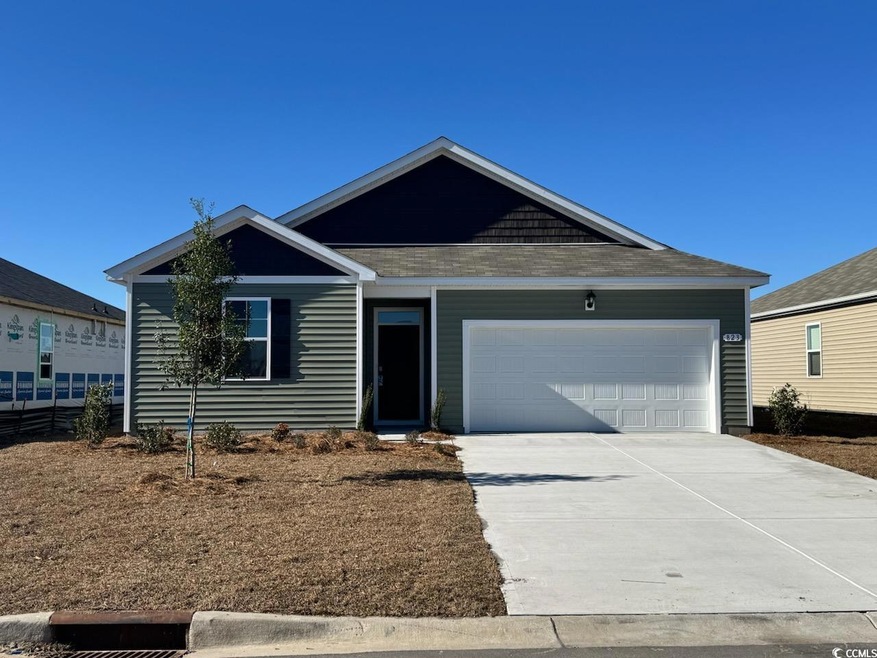 View of front of home with a garage