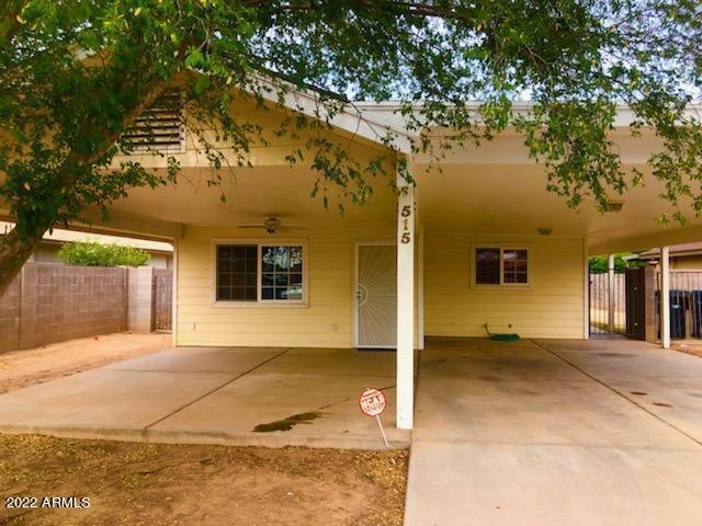 Shaded Front entry & carport