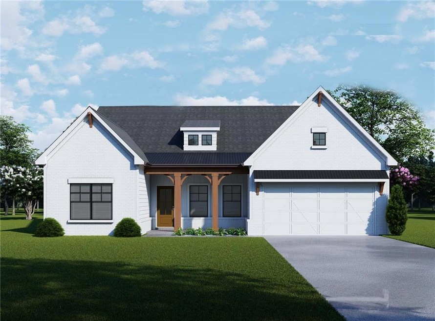 Modern inspired farmhouse featuring a front lawn a