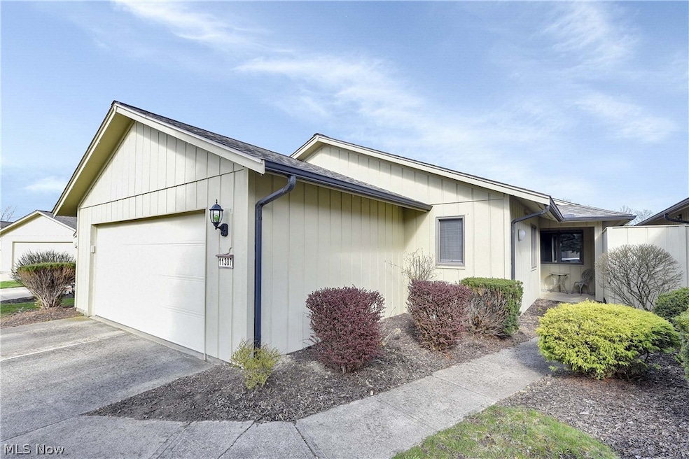 View of home's exterior with a garage