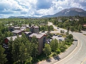 Aerial view featuring a mountain view