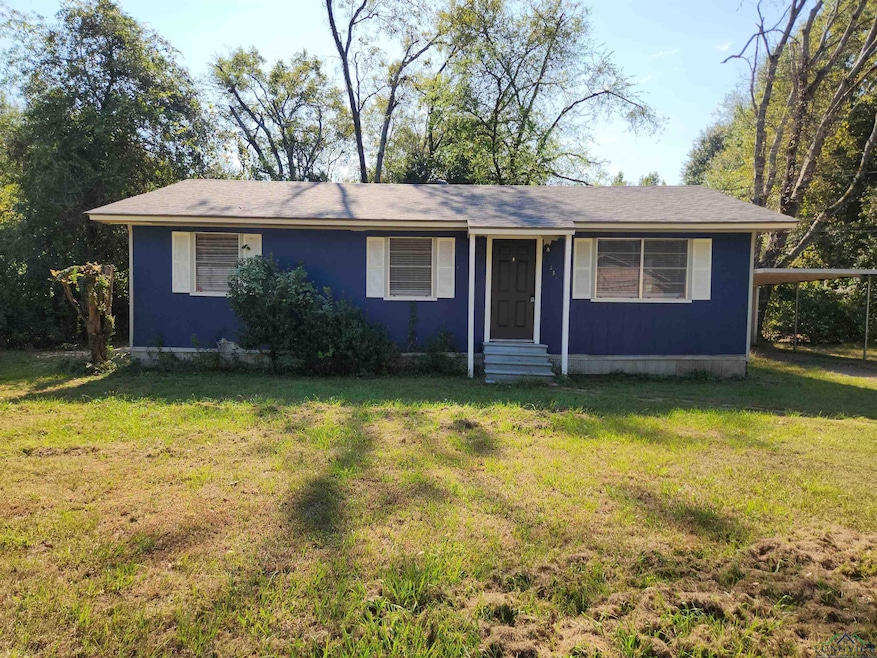 Ranch-style home featuring a front lawn