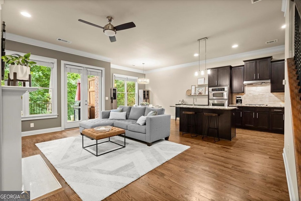 Abundance of tall windows overlooking the private,