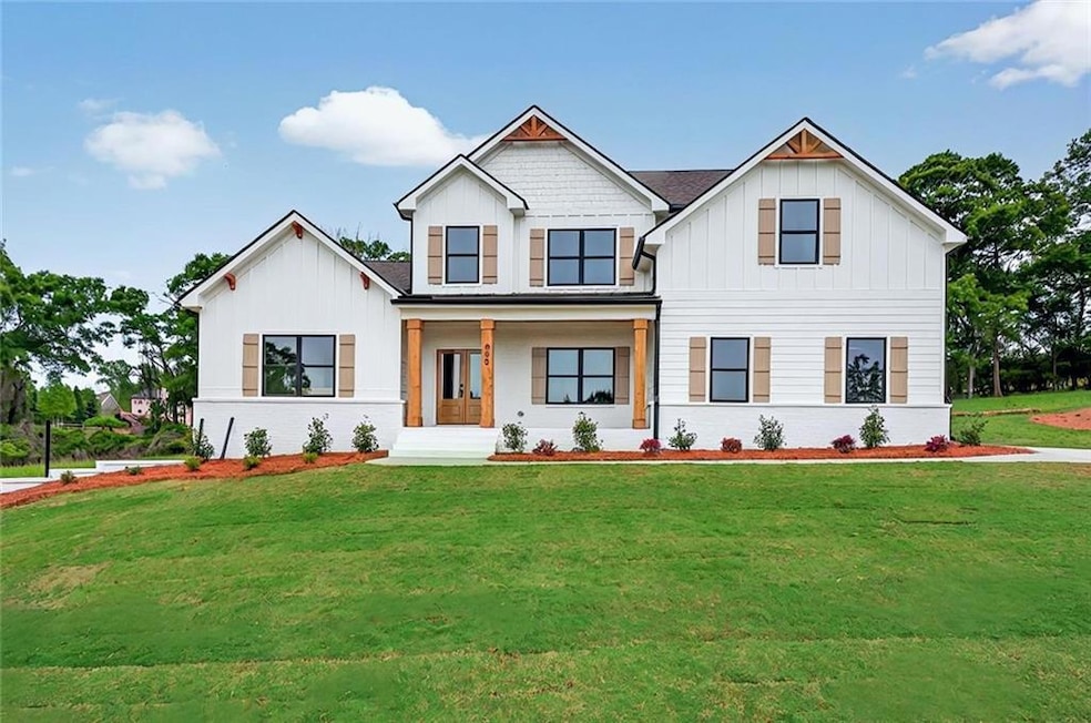 Modern farmhouse style home with board and batten 