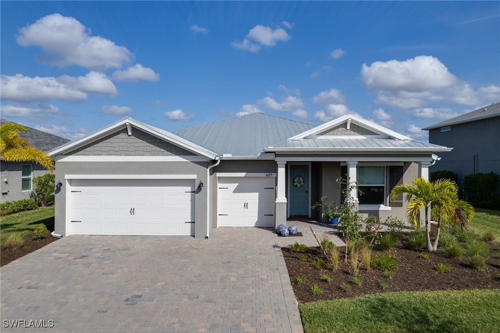 View of front of home with a garage