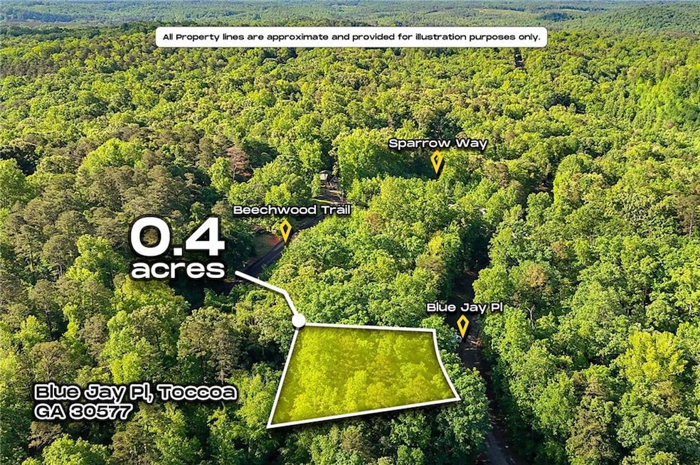 Aerial view with a wooded view