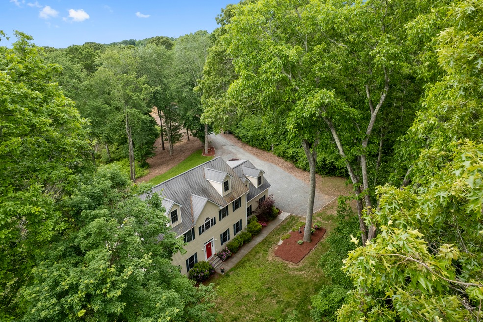 Aerial view of the home.