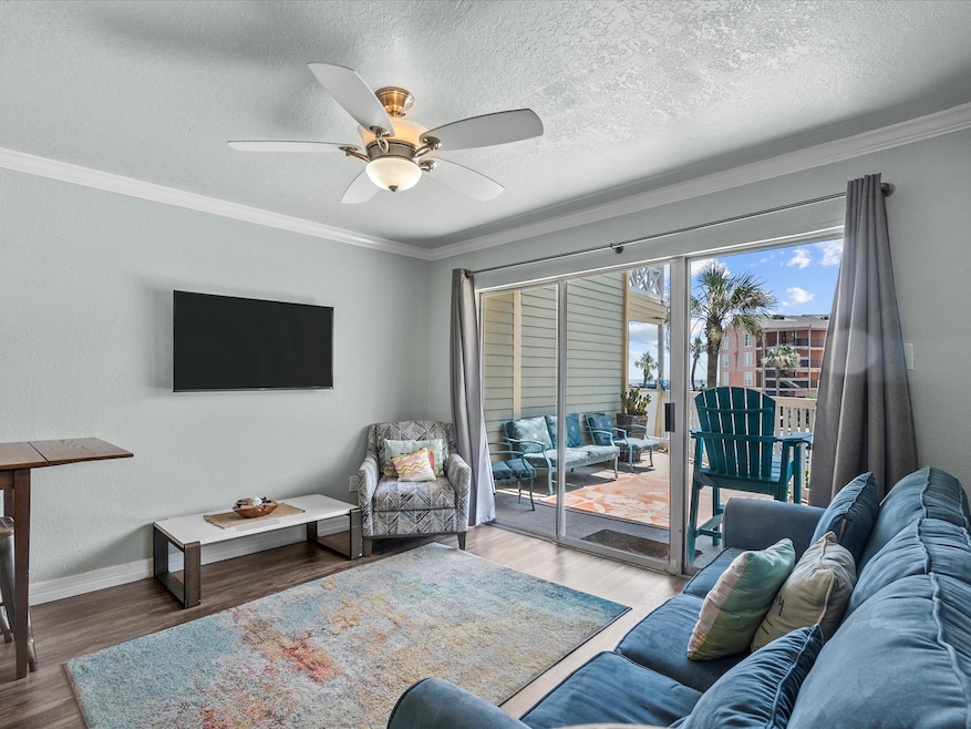 Glass door brings the outdoors in with plenty of l
