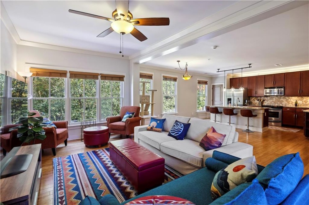 living room overlooking dining area
