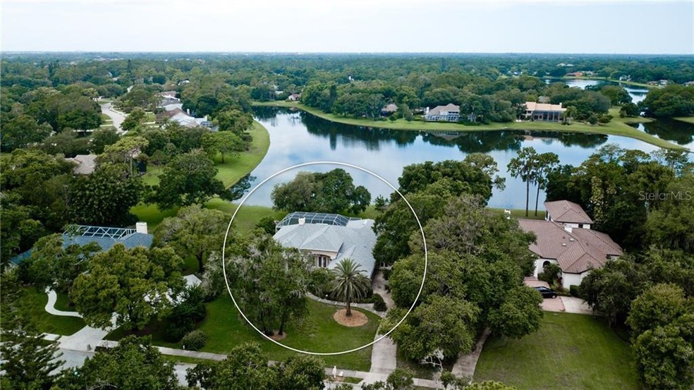 Aerial View of Home and lake.