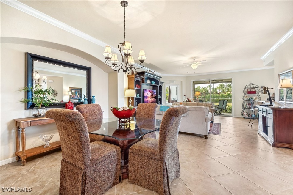 Beautiful dining area with living room and a lanai