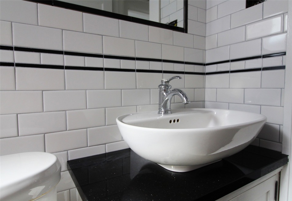 Bathroom just updated with new tile and fixtures a