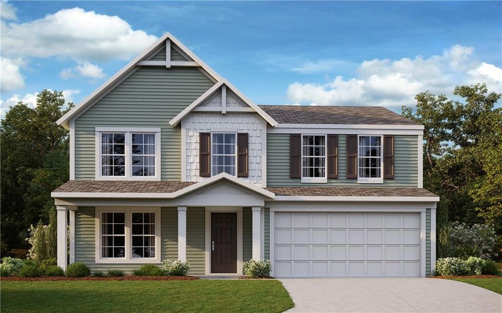Render of front of property featuring a front lawn